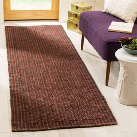 Safavieh Natural Fiber Collection NF451A Handmade Premium Jute Runner, 2'6" x 8' , Brown / Rust