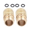 2Pairs 3/4in Brass Hose Adapter 2 Way Hose Adapter Durable