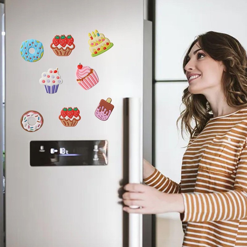 8 Pieces Fruit Refrigerator Magnets, Creative Cartoon Refrigerator Magnets, Cute