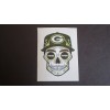 Green Bay Packers (Skull) Sticker. (3" x 2 1/4")