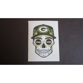 Green Bay Packers (Skull) Sticker. (3" x 2 1/4")