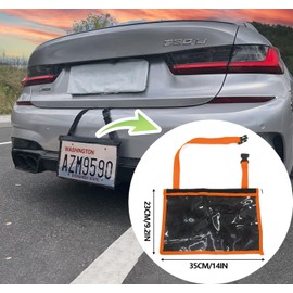 License Plate Holder with Hanging Strap, Test Drive Tag Bag, Dealer Plates License Frame Cover, for Car SUV Truck (Orange, 1)