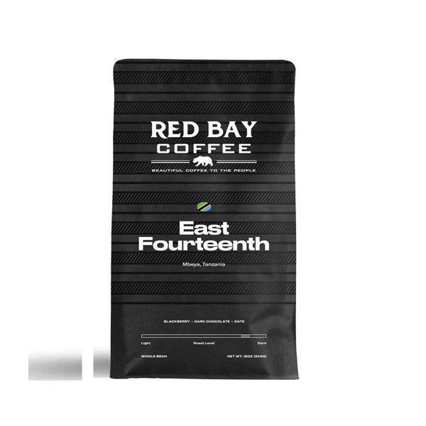 Red Bay Coffee East Fourteenth Tanzanian Coffee Beans - Whole Bean Coffee Dark Roast - Fresh Coffee Whole Bean - Single Origin Coffee Beans - 12oz Resealable Pouch of Specialty Coffee Beans