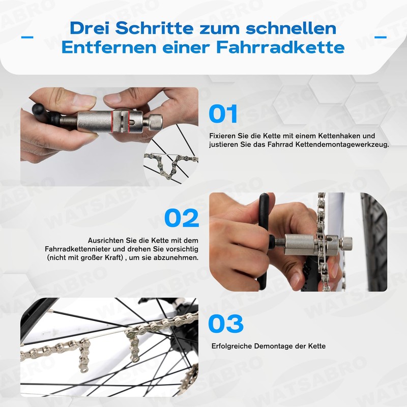 WATSABRO Chain Riveter Bicycle for 6 to 12 Speeds, Bicycle