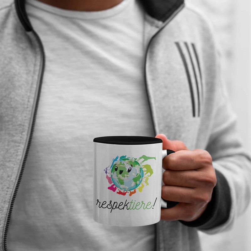 Trendation - Respek-Tiere Tierschutz Tasse Veganer Geschenk Vegan Vegetarier Geschenkidee