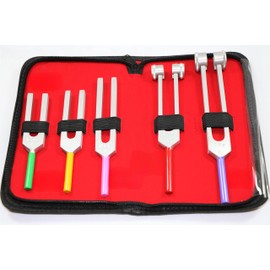 DIAGNOSTIC PREMIUM TUNING FORK SET COLORED 5pcs with POUCH (CYNAMED)