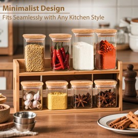 TBWIND 12 Pack 4 oz Square Glass Spice Jars with Lids and Labels – Airtight Small Spice Containers Set, Clear Glass Storage Jars for Seasoning, Spices, Kitchen Pantry Organization