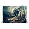BELECO 7x5ft Fabric Big Ocean Waves Backdrop Vortex Hurricane Storm