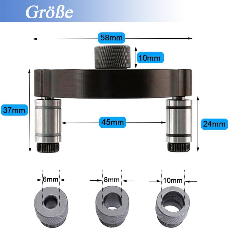 Mesee Dowel Drill Guide, Doweling Jig Kit, 3-Hole Punch Positioner,