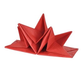 Homéa, Set of 12 Napkins Prefolded 3 Ply 40 x 60 cm Red