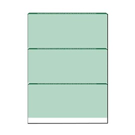 Zapco High-Security Check Paper, Green w Complex Background Pattern, 8-1/2" x 11", Microperfed with 3-Up Checks, 12 Security Features - PACK OF 100 SHEETS