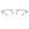 Zeelool Semi-Rimless Eyeglasses Aviator Mixed Clear Lens Glasses for Women