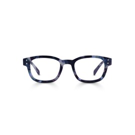 eyebobs - Biff | Premium Reading Glasses for Men and Women | Square Frame for Narrow Faces, Blueberry Tortoise, 4.00