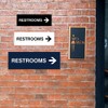 Signs ByLITA Basic Restrooms Right Arrow Directional Sign (Dark Brown)