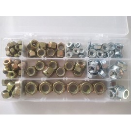JCAPUSA Nylon Locknut Grade 8 / Metric Flange locknut class 8  Assortment 112pcs