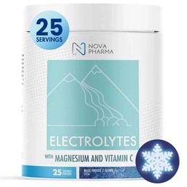 Nova Pharma Electrolytes Powder Amino Acids Supplement - Hydrates, Builds Muscle Mass & Boosts Workout Performance, Vegan, Caffeine-Free, Zero Sugar, No Artificial Flavor/Color/Sweetener - 25 Servings