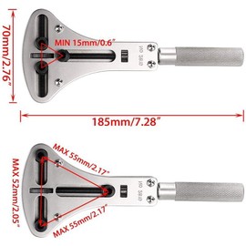 OTOOLWORLD Watch Screw Case Back Opener Remover Repair Tool Large Wrench & 12 Bits (55mm watch back case)