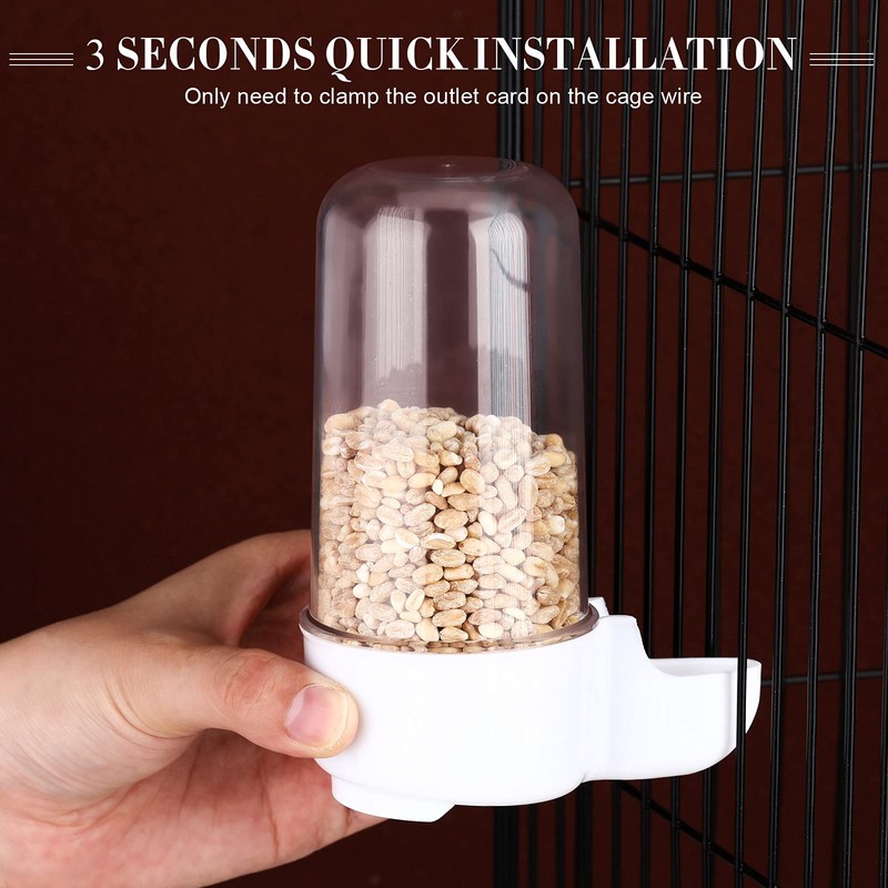 Weewooday 4 Pieces Automatic Bird Feeder Cage Water Dispenser Bird