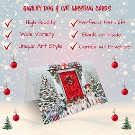 Doggie of the Day Christmas Welcome Wire Fox Terrier Dog Note Cards - Adorable Pets Invitation Cards with Envelopes - Pet Artwork Christmas Note Cards (10 Note Card)