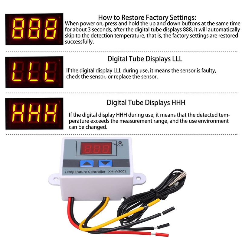 Natudeco Temperature Controller -50℃ To 110℃ Temp Regulator Control Switch