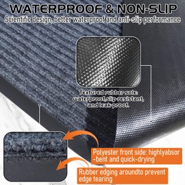ERCXDZ 3.4'x10' Heavy Duty Doormat, Durable Indoor/Outdoor Entry Mat for High Traffic - Weatherproof, Non-Slip, Stain Resistant - Ideal for Porch, Garage, Home