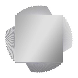 16 Pcs Flexible Non Glass Acrylic Mirror Sheet Tiles Self Adhesive Plastic Wall Stickers Mirror for Bathroom Wall DIY Decor 6 X 6 Inch Each