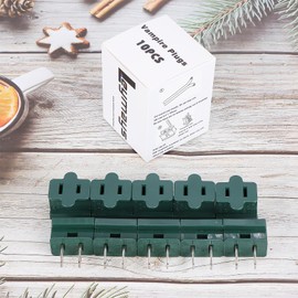 Leymays SPT-1 Vampire Plugs - 5Pcs Male and 5Pcs Female Green - Connector Extension Cord Ends Replacement Plug - UL Listed for Small Appliances Such as Power Strips and Lamps,DIY Projects