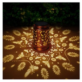 Solar Lanterns Outdoor Waterproof Bee Garden Decor Gifts for Women Mom Grandma Hanging Solar Lights Metal Solar Decoration Outside for Yard, Patio, Backyard, Porch