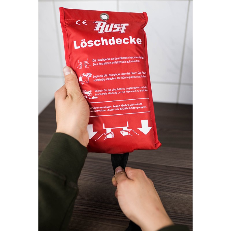 Rust Fire Blanket Emergency Equipment 100 x 100 cm Immediate