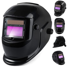 Careta Electrónica para Soldar Sombra - Sombra Variable del 6 al 13, Vista Grande Color Verdadero Máscara, Facial Soldadura con Oscurecimiento Automático, 270℃ Resistente a Altas Temperaturas