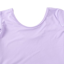 HIPPOSEUS Girls Ballet Leotards with Skirt Toddler Classic Short Sleeve Dance Dress for Ballerina,7023-Purple,8-9Years