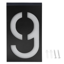 Outdoor Solar Power LED Number Sign Light House Hotel Store Door Address Lights Plate(Numéro 9 )
