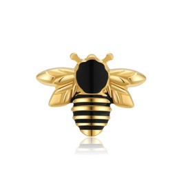 ZOCOYUU Bumble Bee Stud Earrings for Women, Bee Jewellery Gifts for Girls (Gold)