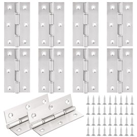 GBACHOOSE 12 Pcs Door Hinges, 3 Inch (70mm) Polished Chrome Ball Bearing Hinges, Heavy Duty Stainless Steel Internal Door Hinges for Door, Windows, Boxes, Cabinets