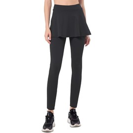 SPEED MATE Leggings with Skirts for womenWomen Tennis Skirted Leggings with Pockets Athletic Pleated Skirts with Leggings Workout Active Golf Skort Black M