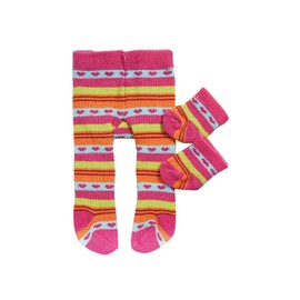 Heless 760 - Tights with Socks for Dolls, Various Colours and Patterns, 1 of 3 Designs (Random Delivery), Size 28-35 cm