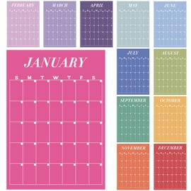 2025-2026 Undated Large Wall Calendar Dry Ease 12 Month Reusable Calendar Blank Planner Yearly Planning New Year Christmas Gift for Office Home Classroom(Pastel,12‘’x16‘’)