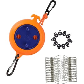 Portable Travel Clothesline Cord, Adjustable 26ft Camping Clothes line, Laundry Drying Rope for Hotel Trip,Camping,Cruise,Outdoor,Indoor, with 10Pcs Stoppers 20Pcs Windproof Clothespins