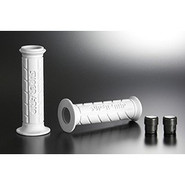 Bike Parts Center 903336 Bike Grip, Universal Color Grip, White, Piercing Type, With Bar Ends