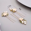 Chargances 3pcs Flower Wedding Hair Pins Green Leaf Crystal Bridal