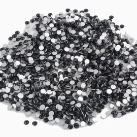 DIAO79NI Rhinestones 1440pcs SS6 Glass Nail Art Crystal Black Flatback Gemstones for Crafts Nails Makeup Bags and Shoes Decoration（SS6, Black）