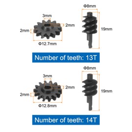 QUARKZMAN Gear Differential Steel Gear Set 13T+14T, 1 Set, Worm Gear Upgrade Parts for 1/24 RC Crawler Truck Car Upgrades Accessories