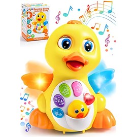 JOYIN Dancing Walking Yellow Duck Baby Toy con música y LED Light Up para bebés, niños pequeños Interactivo de Aprendizaje para el Desarrollo, la Escuela y la Clase Premio Niños