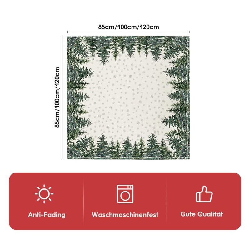 Artoid Mode Pine Snowflakes Christmas Tablecloth, Seasonal Table Linen, Winter