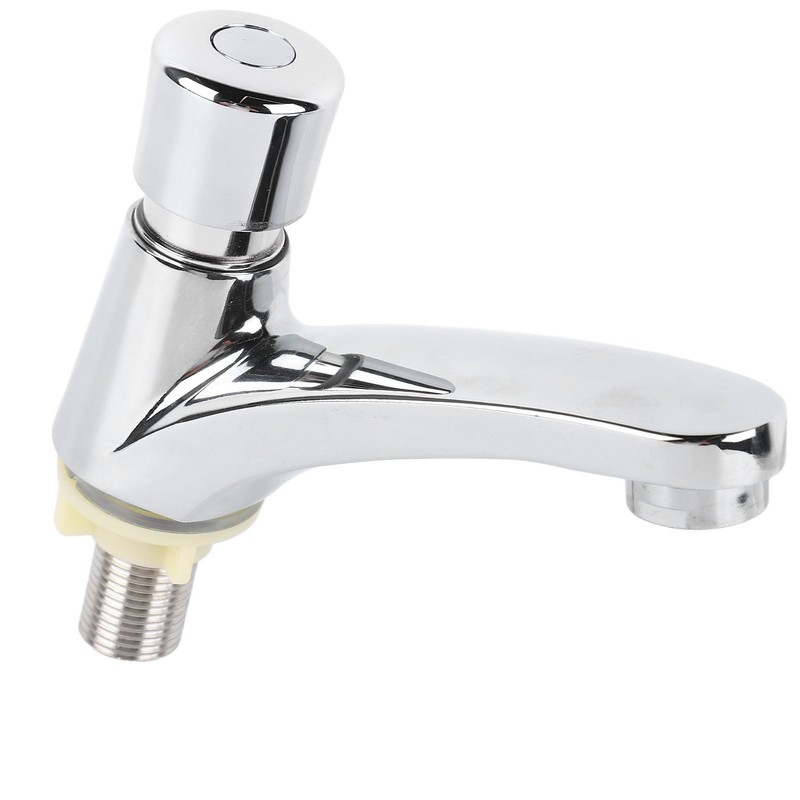 Time Delay Basin Sink Faucet Copper Alloy Push Switch Water