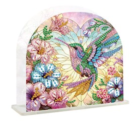 JISHSHAY Diamond Art Table Napkin Holders Diamond Painting Napkin Holder for Table Gem Art Gem Painting Mosaic Kits for Adults Paint by Numbers Kit for Adults with Special Shaped Drills Hummingbird