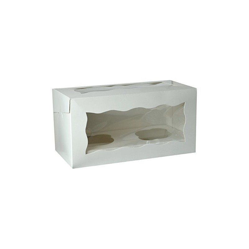 Bakery Direct 10 x White Cupcake Boxes 2 Hole/Cavity Insert