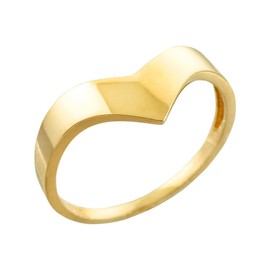 Modern Contemporary Rings Solid 10k Yellow Gold Chevron Ring for Women (Size 10.75)