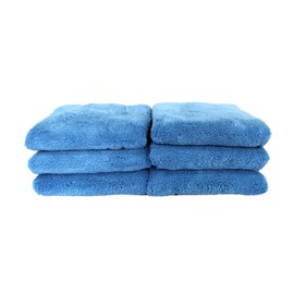 Maxshine 6 Pack Ultimate Crazy 2C Microfiber Towel Series (600GSM) - Blue & Grey, 16”x16” (40x40cm) - Scratch-Free, Super Soft, Lint-Free, Ultra-Absorbent Towels for Professional Car Detailing