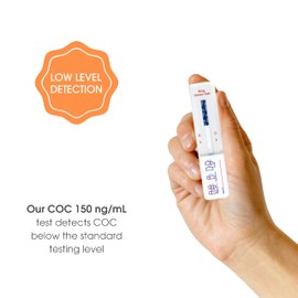 UTest COC 150 ng/ml (paquete de 4) Tiras de prueba de drogas para el hogar, fácil de usar, kit de prueba de cocaína de baja detección, solo uso